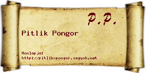 Pitlik Pongor névjegykártya